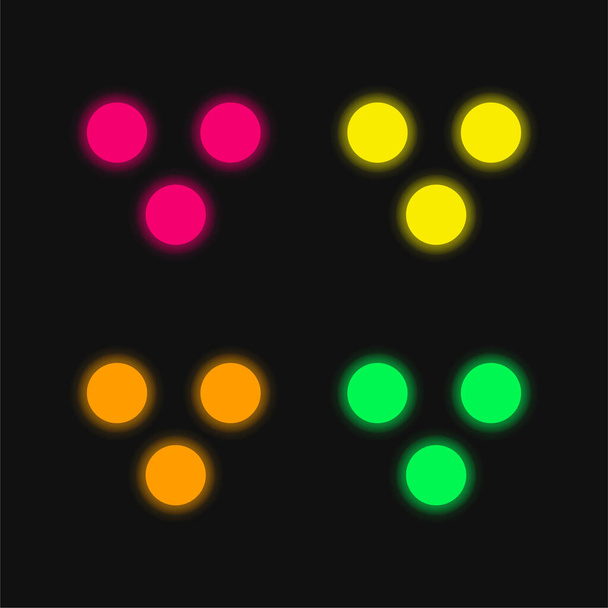Mert matematikai szimbólum négy szín izzó neon vektor ikon - Vektor, kép