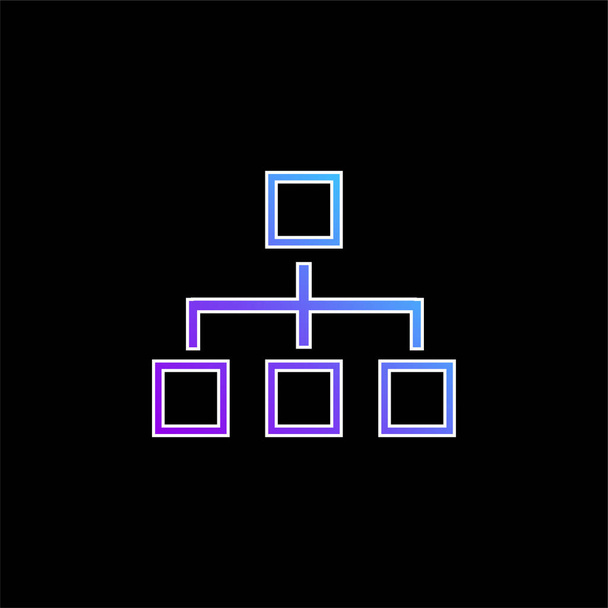 Schemat bloku czterech kwadratów Zarysowuje niebieską ikonę wektora gradientu - Wektor, obraz
