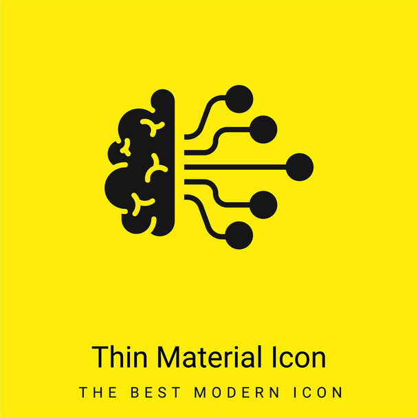 Aivot minimaalinen kirkkaan keltainen materiaali kuvake - Vektori, kuva