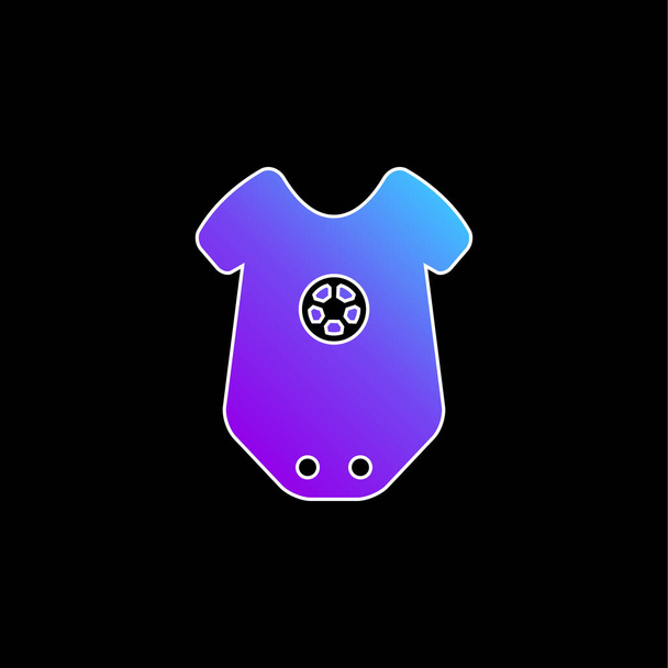 Baby Onesie Clothing With Star Design blue gradient vector icon - Vector, Image