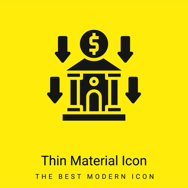 Bank minimal hellgelbes Materialsymbol - Vektor, Bild
