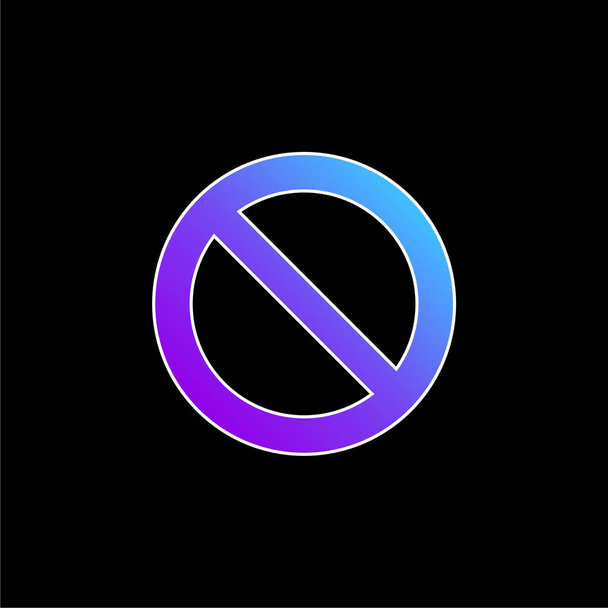 Sinal proibido ícone de vetor gradiente azul - Vetor, Imagem