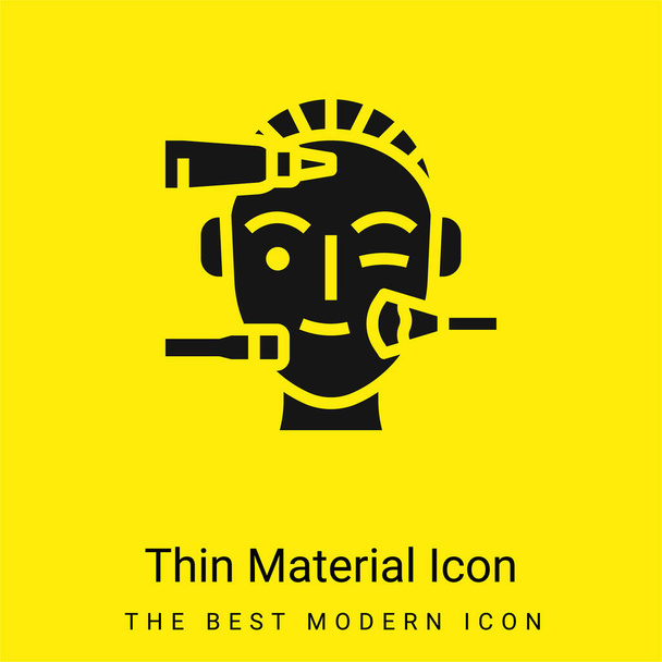 Szépségápolás minimális fényes sárga anyag ikon - Vektor, kép