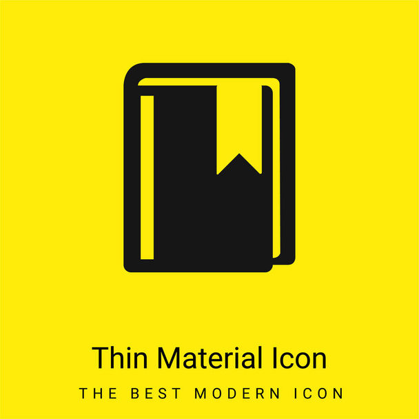 Book With Bookmark minimal bright yellow material icon - Vector, Image