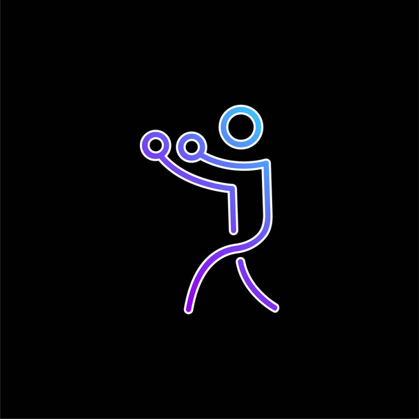 Boxing Stick Man blue gradient vector icon - Vector, Image