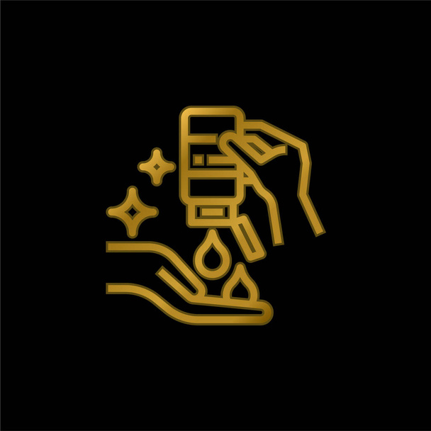 Żel alkoholowy złocony metaliczna ikona lub wektor logo - Wektor, obraz
