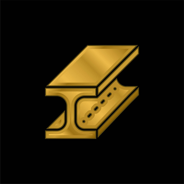 Trave oro placcato icona metallica o logo vettoriale - Vettoriali, immagini