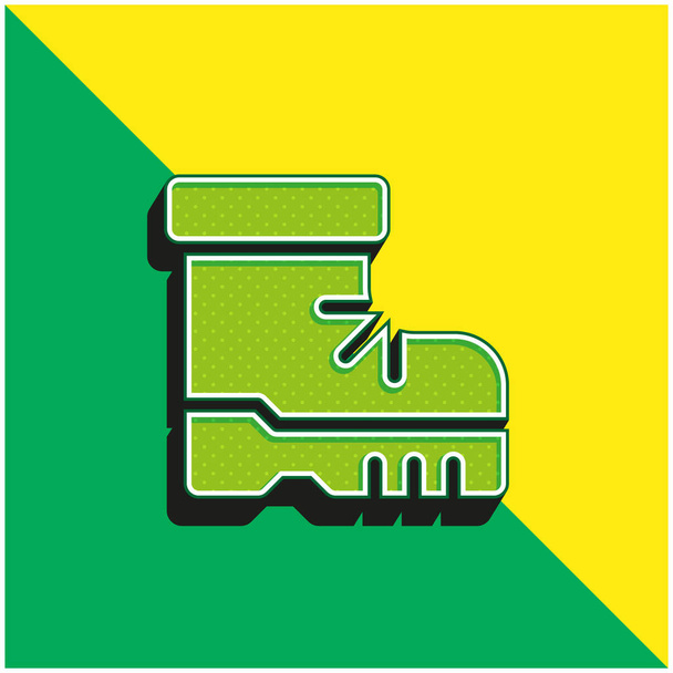 Чоботи Зелений і жовтий сучасний 3d вектор значок логотип
 - Вектор, зображення