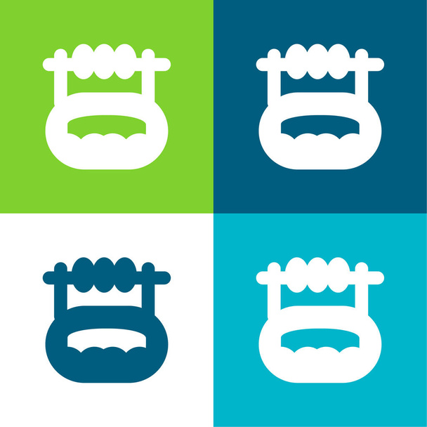 Herramientas para bebés Conjunto de iconos mínimo de cuatro colores - Vector, Imagen