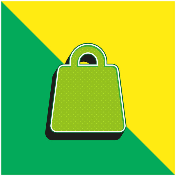 Μεγάλη τσάντα Πράσινο και κίτρινο σύγχρονο 3d διάνυσμα εικονίδιο λογότυπο - Διάνυσμα, εικόνα