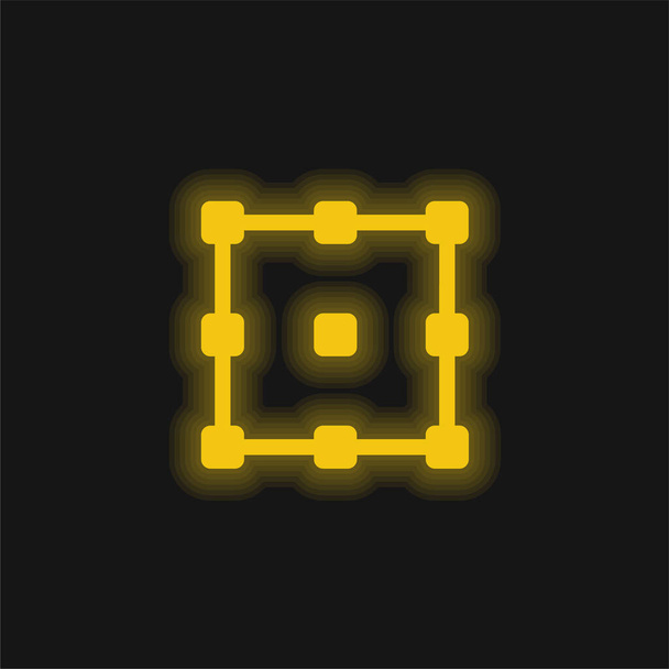 Toewijzing geel gloeiende neon pictogram - Vector, afbeelding