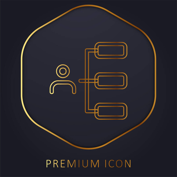 Boss gouden lijn premium logo of pictogram - Vector, afbeelding