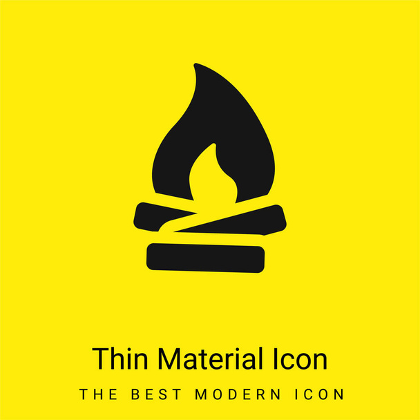 Bonfire minime icône de matériau jaune vif - Vecteur, image
