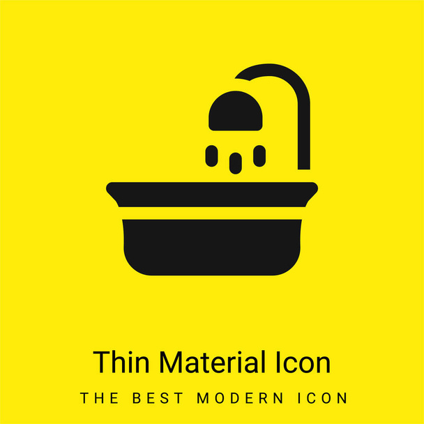 Baby Tub minimal bright yellow material icon - Vector, Image