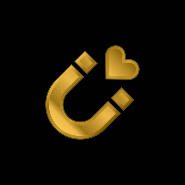 Atracción chapado en oro icono metálico o logo vector - Vector, imagen