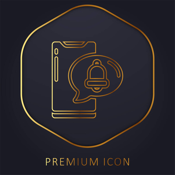 Alarm golden line premium logo or icon - Vector, Image