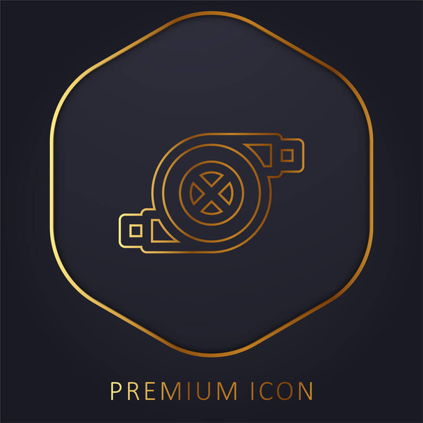 Filtro de aire línea dorada logotipo premium o icono - Vector, Imagen