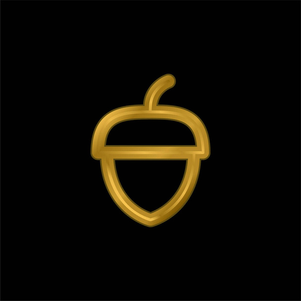 Ikona metaliczna lub wektor logo pozłacanego żołędzia - Wektor, obraz