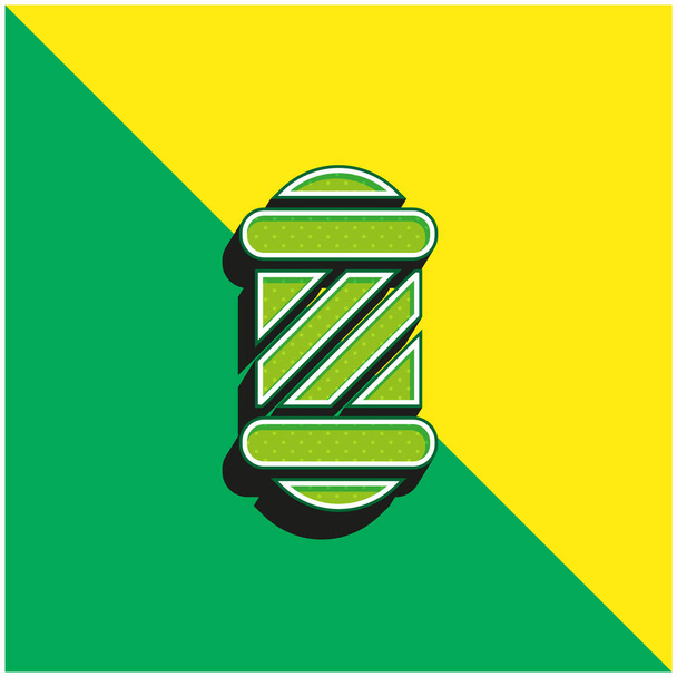 Parturi Vihreä ja keltainen moderni 3d vektori kuvake logo - Vektori, kuva