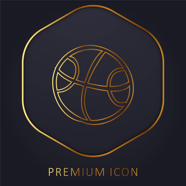 Ball Hand Drawn Outlined Toy golden line premium logo or icon - Vector, Image