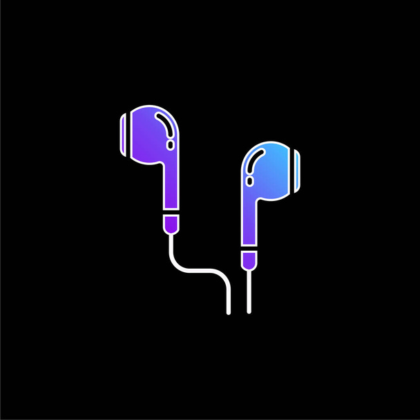 Airpods blue gradient vector icon - Vector, Image