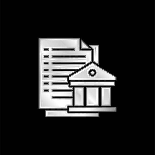 Bankovní postříbřená kovová ikona - Vektor, obrázek