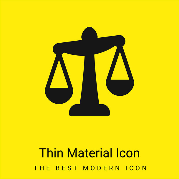 Balance minimal bright yellow material icon - Vector, Image