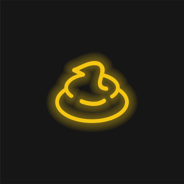 Baby Cream Esquema amarillo brillante icono de neón - Vector, Imagen
