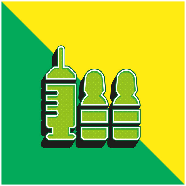 ボトックスグリーンと黄色のモダンな3Dベクトルアイコンのロゴ - ベクター画像