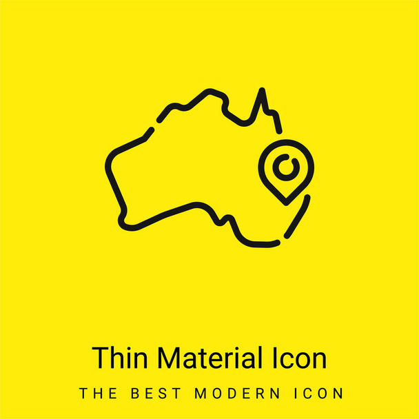 Australia mínimo icono de material amarillo brillante - Vector, imagen