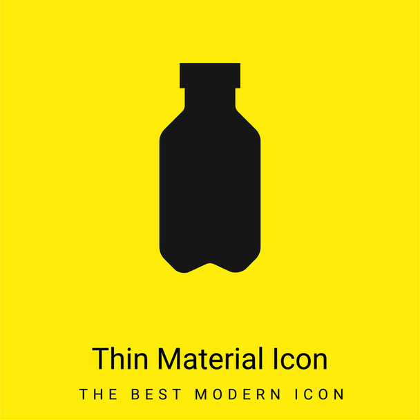 Botella mínimo icono de material amarillo brillante - Vector, imagen