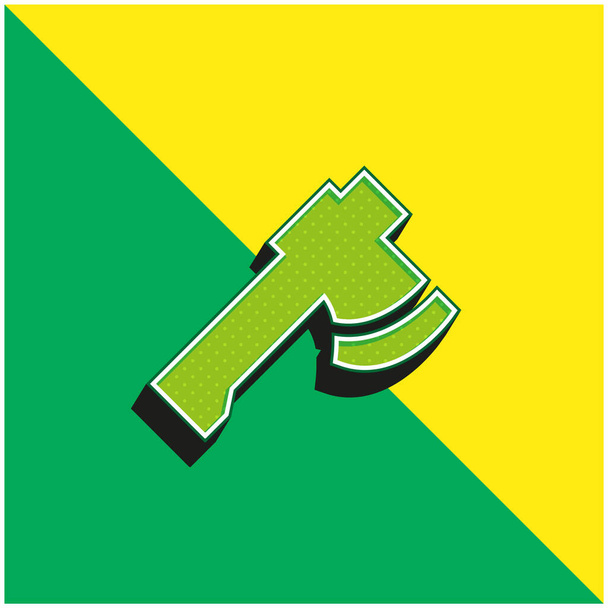 Axeグリーンと黄色のモダンな3Dベクトルアイコンのロゴ - ベクター画像