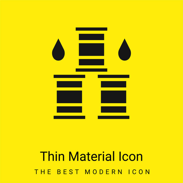 Ícone de material amarelo brilhante mínimo barril - Vetor, Imagem