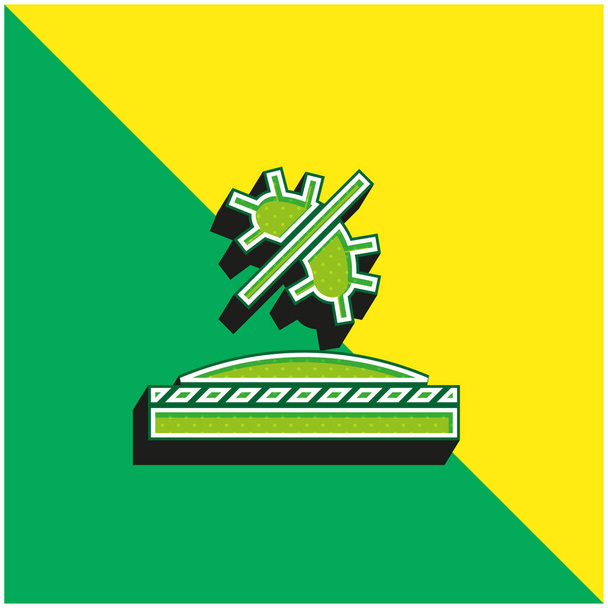 Антибактериальный зеленый и желтый современный 3d векторный логотип - Вектор,изображение
