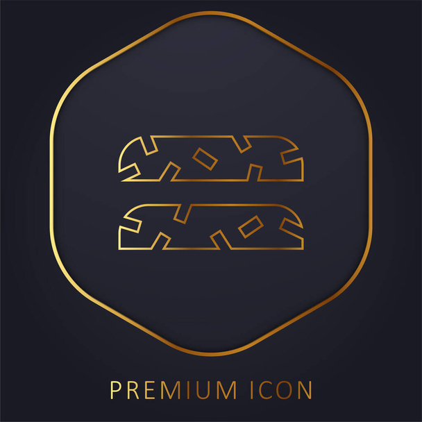 Золотая линия Biscotti премиум логотип или значок - Вектор,изображение