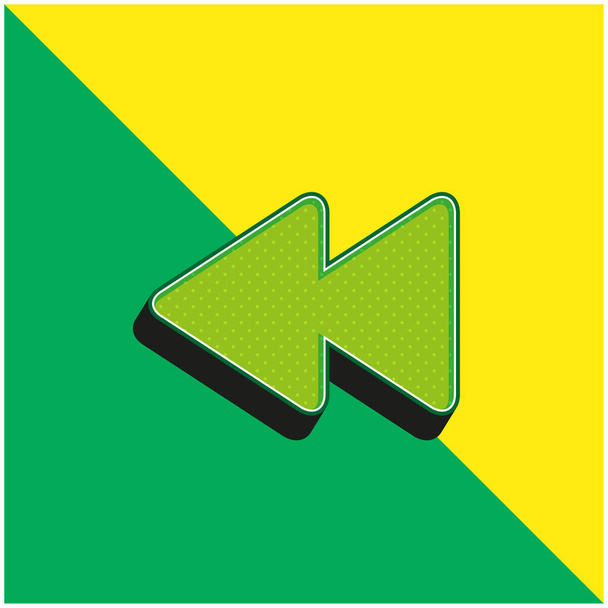 Назад Стрілки Пара Зелений і жовтий сучасний 3d вектор логотип піктограми
 - Вектор, зображення