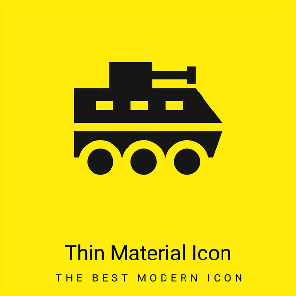 Armored Vehicle minimal bright yellow material icon - Vector, Image