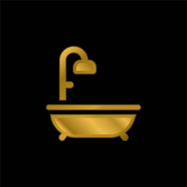 Fürdőarany bevonatú fém ikon vagy logó vektor - Vektor, kép