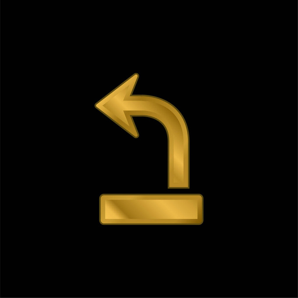 Arrow Out icône métallique plaqué or ou vecteur de logo - Vecteur, image