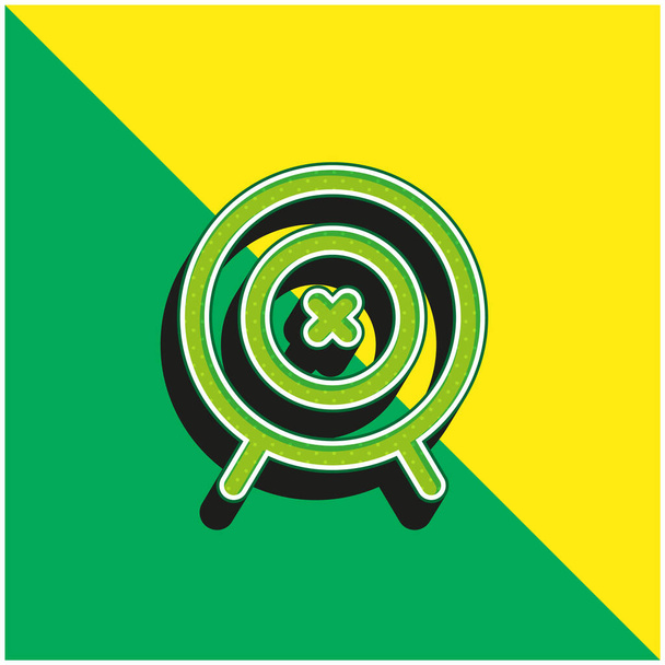 Archeryターゲット緑と黄色の現代的な3Dベクトルアイコンのロゴ - ベクター画像