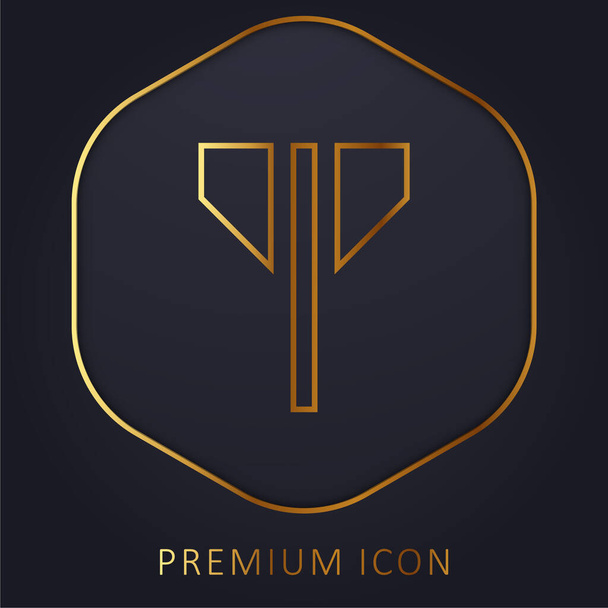 Logo o icona premium astratta della linea dorata - Vettoriali, immagini