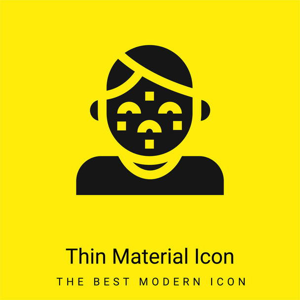 Acne minimal bright yellow material icon - Vector, Image
