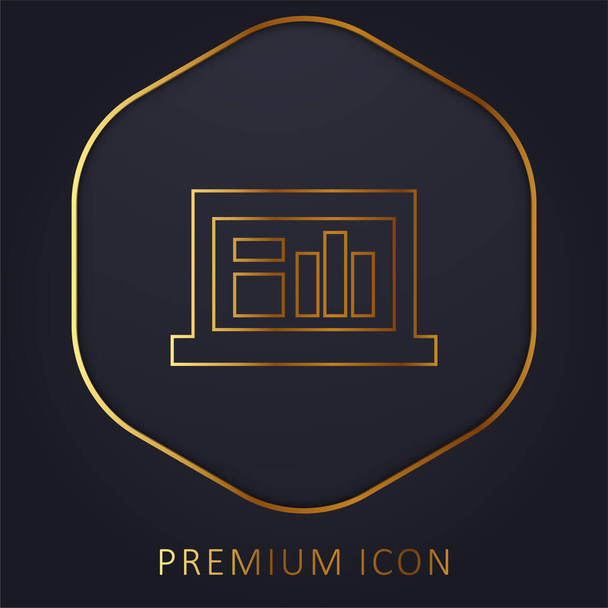Elemzés arany vonal prémium logó vagy ikon - Vektor, kép