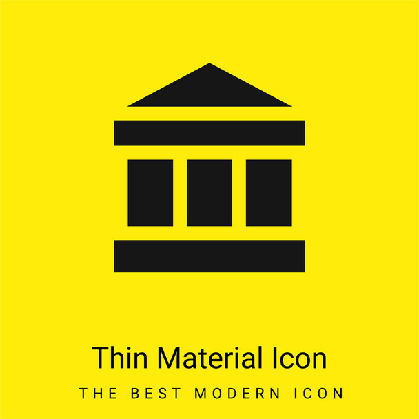 Bank minimale helder geel materiaal icoon - Vector, afbeelding