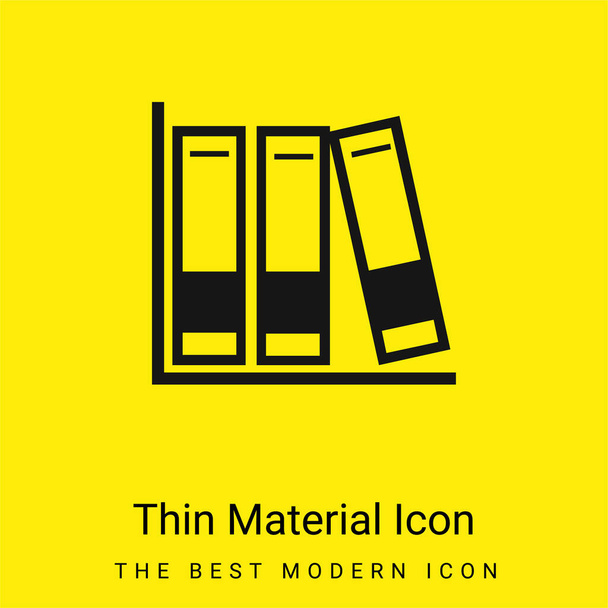 Boeken voor Studie minimaal helder geel materiaal icoon - Vector, afbeelding