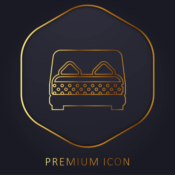 Złota linia łóżko logo premium lub ikona - Wektor, obraz