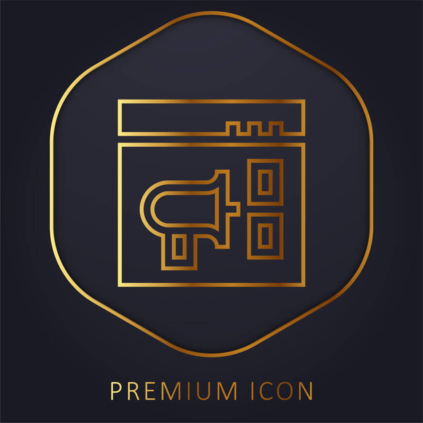 Ligne d'or publicitaire logo premium ou icône - Vecteur, image