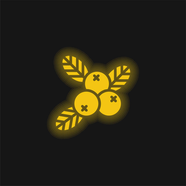 Bayas amarillo brillante icono de neón - Vector, imagen