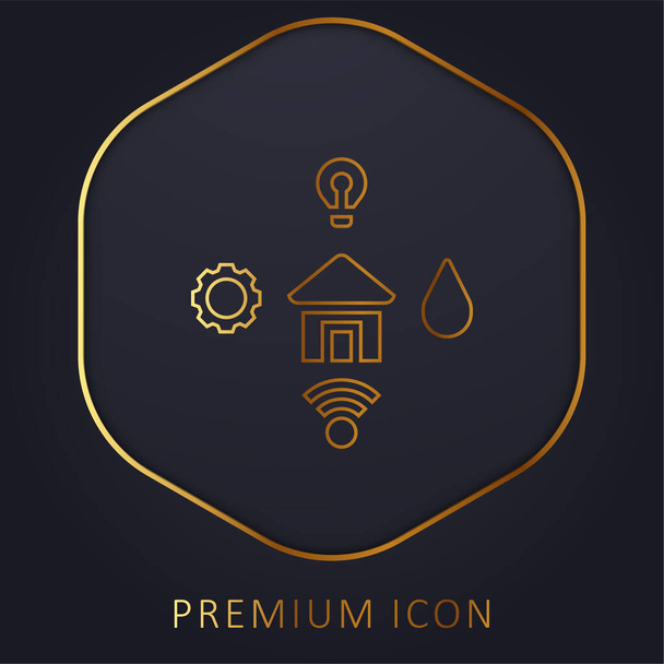 Comodidades línea dorada logotipo premium o icono - Vector, Imagen