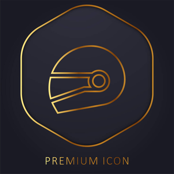 Casque de vélo ligne d'or logo premium ou icône - Vecteur, image